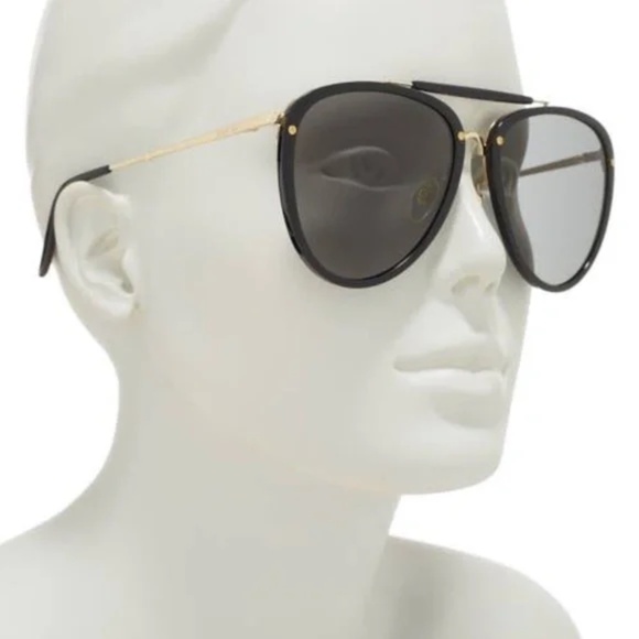 GUCCI Aviator Gold and Gray Aviator Sunglasses Unisex GG0062S GG0062S-011 NWT - Picture 4 of 8